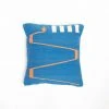 K-apostrophe Home Goods Serpents + Ladders Azul Wool Floor Pillow