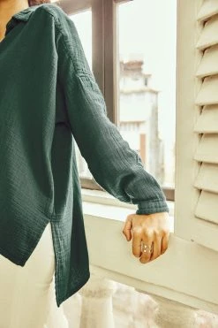 No Nasties Clothing Side Slit Button Up Shirt