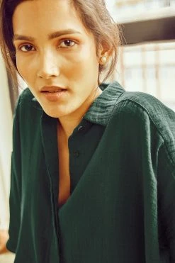 No Nasties Clothing Side Slit Button Up Shirt