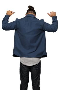 Signature Innovation Group Men's Double Zip Shirt Jacket - Blue