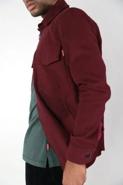 Signature Innovation Group Men's Double Zip Shirt Jacket - Maroon