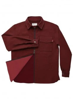Signature Innovation Group Men's Double Zip Shirt Jacket - Maroon