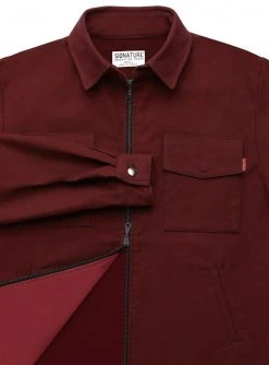 Signature Innovation Group Men's Double Zip Shirt Jacket - Maroon
