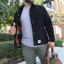 Signature Innovation Group Gifts Men's Johnny Corduroy Lined Jacket - Black