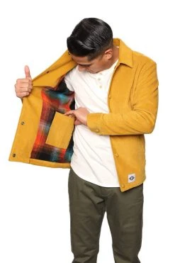Signature Innovation Group Men's Johnny Corduroy Lined Jacket - Mustard