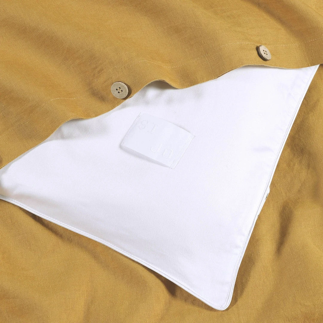 Sijo Home Goods French Linen Duvet Cover - Turmeric 6 Sijo Home Goods French Linen Duvet Cover - Turmeric