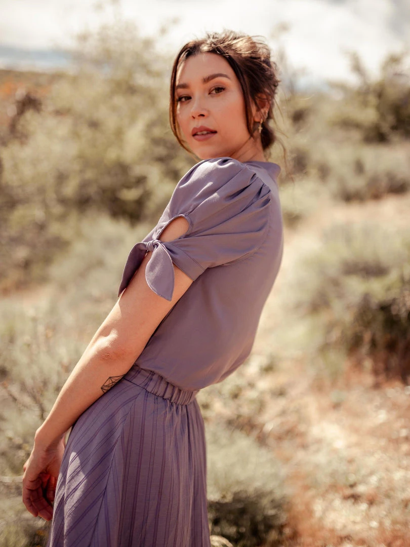 Valani Best Sellers Sitha Tencel Top - Purple Sage 4 Valani Best Sellers Sitha Tencel Top - Purple Sage