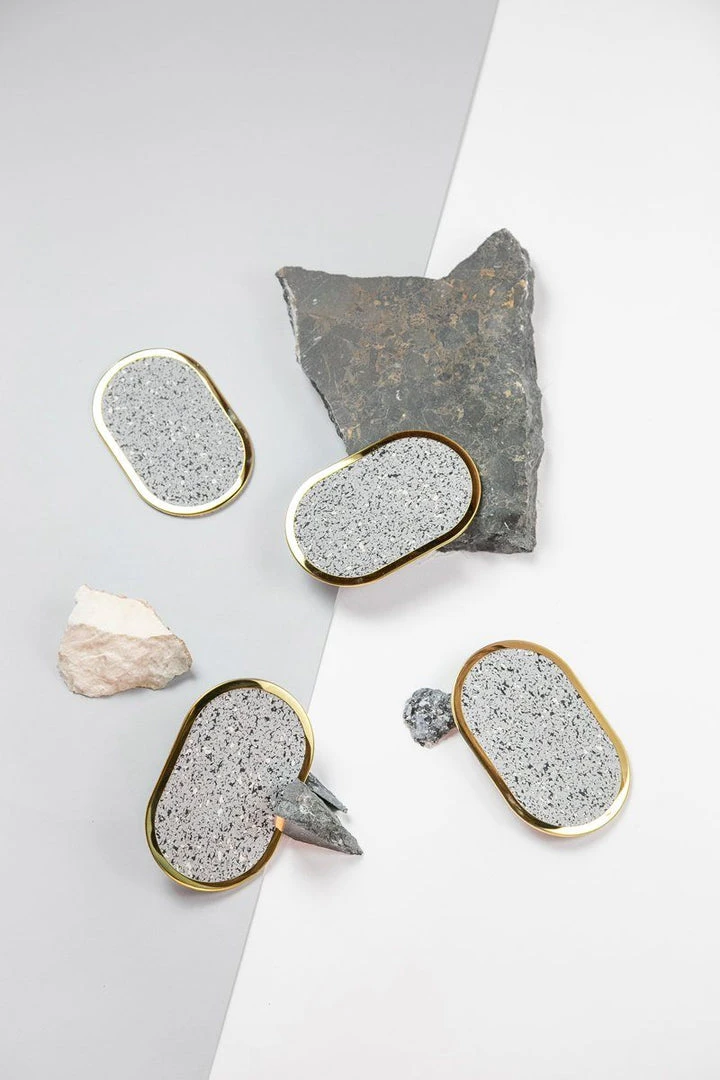 Slash Objects Office Accessories Ring Recycled Rubber Coaster Set - Gris 8 Slash Objects Office Accessories Ring Recycled Rubber Coaster Set - Gris