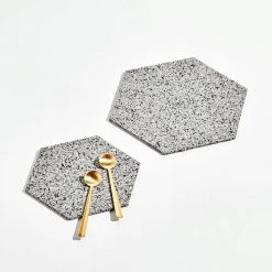 Slash Objects Hex Recycled Rubber Trivet Set - Gris Kitchen + Dining