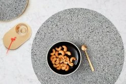 Slash Objects Round Recycled Rubber Placemat - Gris