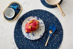 Slash Objects Round Recycled Rubber Placemat - Royal