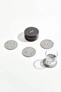 Slash Objects Round Recycled Rubber Coaster Set - Gris