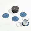 Slash Objects Round Recycled Rubber Coaster Set - Royal