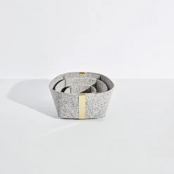 Slash Objects Recycled Rubber + Brass Basket Set - Gris