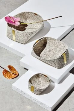 Slash Objects Best Sellers Recycled Rubber + Brass Basket Set - Sand
