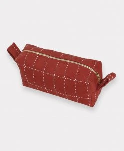 Anchal Accessories Small Grid Stitch Toiletry Bag