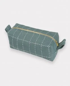Anchal Accessories Small Grid Stitch Toiletry Bag