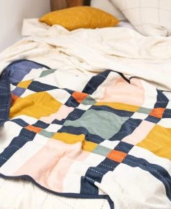 Anchal Small Patchwork Multi Plaid Throw Quilt