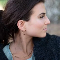 Nisolo Best Sellers Small Upcycled Brass Hoop Earrings