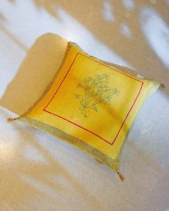 Soil To Studio Best Sellers Aditi Linen Throw PIllow Cover - Yellow