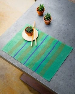 Soil To Studio Kitchen + Dining Arundhati Linen Placemat - Forest Green