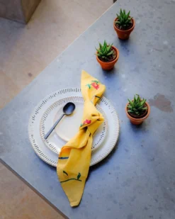 Soil To Studio Zeenat Linen Napkin Set - Dandelion BIPOC Owned