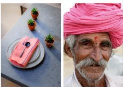 Soil To Studio Kitchen + Dining Zeenat Linen Napkin Set - Flamingo Pink