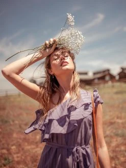 Valani Special Occasion Sokha Banana Midi Dress - Purple Sage