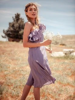 Valani Special Occasion Sokha Banana Midi Dress - Purple Sage