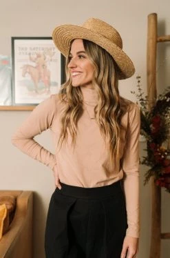 Mien Sol Mock Neck Long Sleeve Top