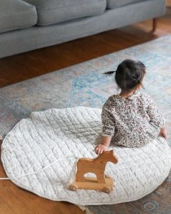 Creative Women New Arrivals Stone Washed Linen Quilted Playmat