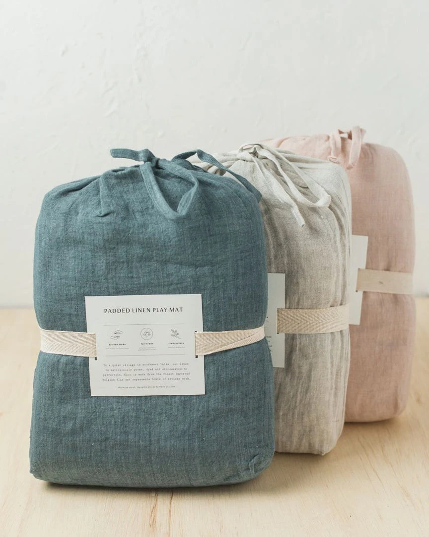 Creative Women New Arrivals Stone Washed Linen Quilted Playmat 6 Creative Women New Arrivals Stone Washed Linen Quilted Playmat