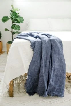 Creative Women Home Goods Stone Washed Linen Throw Blanket
