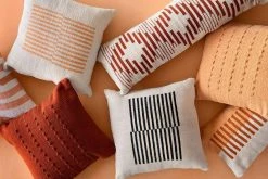 Casa Amarosa Stripe Throw Pillow Cover - Gold Earth