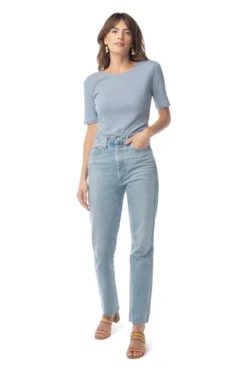 Synergy Organic Clothing Sale Striped Column Tee - Teal