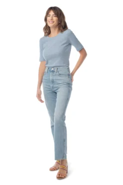 Synergy Organic Clothing Sale Striped Column Tee - Teal