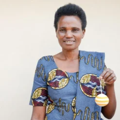 Azizi Life Striped Woven Ball Ornament - Blue BIPOC Owned