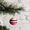 Azizi Life Striped Woven Ball Ornament - Pink BIPOC Owned 2 Azizi Life Striped Woven Ball Ornament - Pink BIPOC Owned