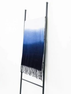 Studio Variously Azure Cashmere Throw Blanket