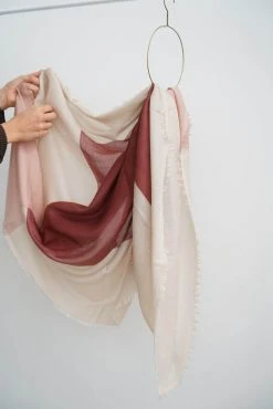 Studio Variously Rosewood Blok Silk And Cashmere Scarf Accessories