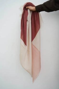 Studio Variously Rosewood Blok Silk And Cashmere Scarf Accessories
