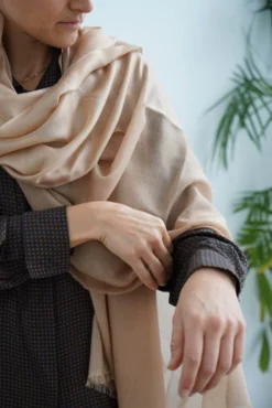 Studio Variously Lunar Silk And Cashmere Scarf Handcrafted