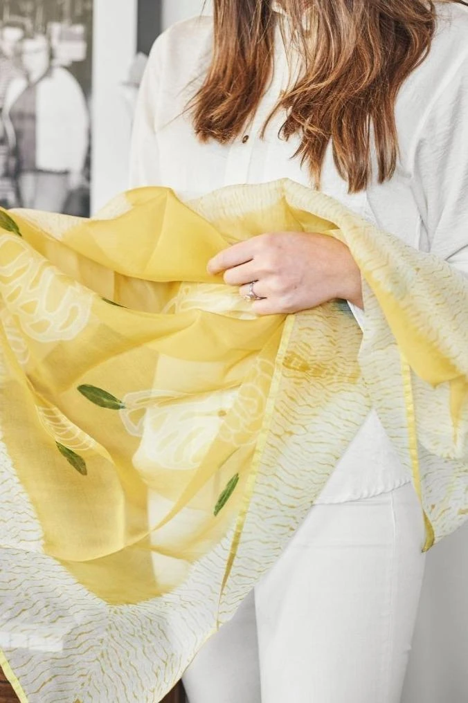 Studio Variously Primrose Turmeric Silk Scarf 10 Studio Variously Primrose Turmeric Silk Scarf