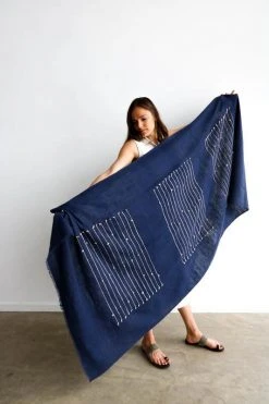 Studio Variously Home Goods Rosewood Indigo Throw Blanket