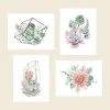 Cute Root Succulent Arrangements Plantable Cards - 8 Pack Greeting Cards