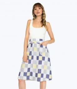Passion Lilie Sunshine Plaid Ikat Midi Skirt