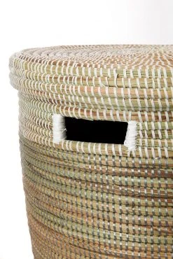 Swahili African Modern Black, Silver & White Half & Half Flat Lid Basket Home Goods 10 Swahili African Modern Black, Silver & White Half & Half Flat Lid Basket Home Goods