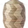 Swahili African Modern Extra Large Silver And White ZigZag Hamper 1 Swahili African Modern Extra Large Silver And White ZigZag Hamper