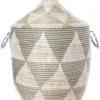 Swahili African Modern Home Goods Large Silver Triangle Laundry Hamper 1 Swahili African Modern Home Goods Large Silver Triangle Laundry Hamper
