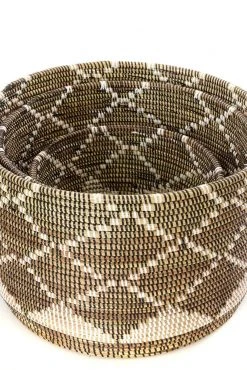 Swahili African Modern Home Goods Diamond Nesting Basket Set
